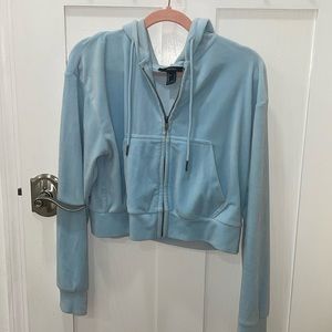 Forever21 crop top zipper hoodie